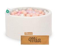 Flumi Personnalisé Piscine a Balle pour Bébé à partir de 1 an - Fosse à Boules pour Enfants 90x40cm - 200 Balles ∅ 7cm - Produit Européen - Oeko-TEX et CE Certifiée (Teddy Beige Clair)