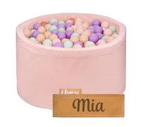 Flumi Personnalisé Piscine a Balle pour Bébé à partir de 1 an - Fosse à Boules pour Enfants 90x40cm, Balles ∅ 7cm - Produit Européen - Oeko-TEX et CE Certifiée - (Rose Poudré)