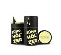 Flundertje Lot de 3 allumettes de Hambourg - 10 cm de long, grandes bougies et allumettes de cheminée - Coffret cadeau de qualité supérieure - Jaune