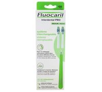 Fluocaril Brosse À Dents Interdental Pro Medium Kit 1 Manche Durable + 2 Têtes Remplaçables