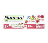 FLUOCARIL - Dentifrice Enfant 0-6 ans Anti-caries Goût Fraise | Saveur gourmande et onctueuse | Pour des dents saines | le lot de 2 tubes de 75mL | LOT DE 3