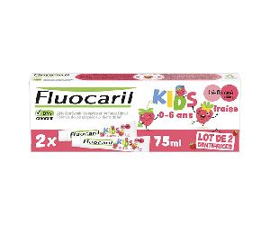 Fluocaril Kids 3-6 ans Dentifrice Gel Fraise Lot de 2 x 75ml