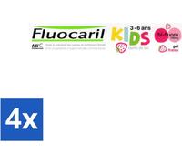 Fluocaril Kids - Bi-Fluorure - Dentifrice - Goût fraise - 3 à 6 ans - 50 ml - Pack avantage - 4 pièces