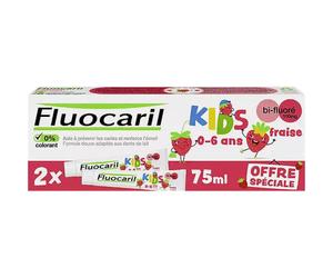 Fluocaril Kids Dentifrice 0-6 Ans Fraise Tubes 2x75ml