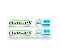 Fluocaril Protection Complète Blancheur 75ml - Lot de 2 | Email renforcé et dents fortes,Aide à prévenir les caries, Haleine fraîche, Blancheur Goût Menthe