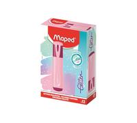 FluoPeps Surligneur Paillettes Rose Pastel Boîte de 12 Unités Maped