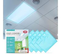 Fluorescent Light Covers,Fluorescent Light Covers for Ceiling Lights, Classroom, Office, or Light Covers Fluorescent Filter- Eliminates Flicker & Glare - 48" by 24" (4 Pack, Sky Blue)