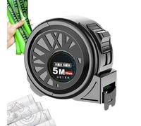 Fluorescent Tape Measure, Retractable Tape Measures, 16.40ftx0.75 Inches Self-Locking Measuring Tapes with High Visibility, Single-Side Markings, Portable Measurement Tool for Construction and Carpent