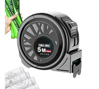 Fluorescent Tape Measure, Retractable Tape Measures, 16.40ftx0.75 Inches Self-Locking Measuring Tapes with High Visibility, Single-Side Markings, Portable Measurement Tool for Construction and Carpent