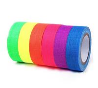Fluorescente Néon Ruban 6 Rouleaux Ruban Autocollant Néon UV Rubans Adhésifs Fluo Gaffer Bande Fluorescente Autocollante Scotch Couleur Rubans Adhésifs pour Décoration, Halloween, Noël, Fêtes
