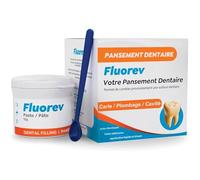 FLUOREV - Pansement Dentaire Temporaire - Obstruction Dentaire Provisoire (Carie, Plombage) et Soulagement Immédiat de la Douleur - Prêt à l’Emploi, Facile à Utiliser - A Base d'Oxyde de Zinc - 15g