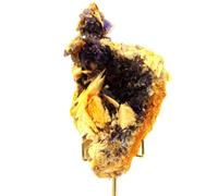 FLUORITE + QUARTZ + BARYTE en provenance d'Espagne, La Cabaña, Berbes - Pierre Naturelle avec des cristaux colorés - 746.0 ct - Certificat d'Authenticité Inclus 100 x 60 x 28 mm G