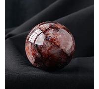 Fluorite Rough Stone Crystal Ball Rainbow for Decoration or Magic,Red Gum Flower-5cm Gemstone Stone