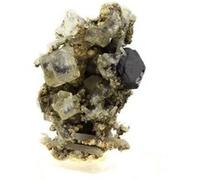 FLUORITE + SPHALERITE en provenance de RUSSIE, Dal'negorsk - Pierre Naturelle de Collection, Cristal Rare et Coloré 326.6 ct - Certificat d'Authenticité Inclus 54 x 36 x 30 mm G