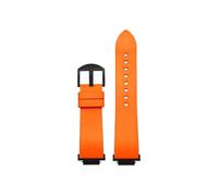Fluororubber bracelet de montre, Compatible avec CASIO G-SHOCK GBA800 GBD-800 GMD-800 GMA-800 GA-800(Orange-black pin buckle)