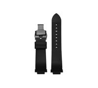 Fluororubber bracelet de montre, Compatible avec CASIO G-SHOCK GBA800 GBD-800 GMD-800 GMA-800 GA-800(Black-black Folding buckle)