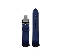 Fluororubber bracelet de montre, Compatible avec CASIO G-SHOCK GBA800 GBD-800 GMD-800 GMA-800 GA-800(Blue-black Folding buckle)