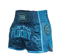 FLUORY - Short de boxe Muay Thai résistant à la déchirure,L,bleu foncé