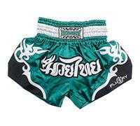 FLUORY Short Muay Thai,Haute Qualité Short Boxe Thaï Short MMA Kick Boxing pour Femme Homme Enfant Compétition D'entraînement de Combat. - XXL - Marine