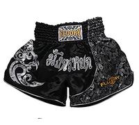 FLUORY Short Muay Thai,Haute Qualité Short Boxe Thaï Short MMA Kick Boxing pour Femme Homme Enfant Compétition D'entraînement de Combat. - S - 5mtsf15-silvery