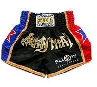 FLUORY Short Muay Thai,Haute Qualité Short Boxe Thaï Short MMA Kick Boxing pour Femme Homme Enfant Compétition D'entraînement de Combat. - S - 2mtsf08-Noir
