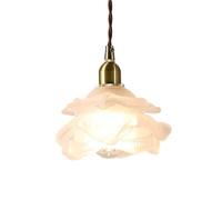Flush Mount Ceiling Lighting Fixtures French Retro Style Chandelier Creative Flower-Shaped Frosted Glass Hanging Lamp | Bedside, Bar, Tearoom Decoration Pendant Light