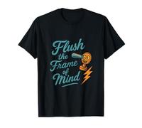Flush the Frame of Mind Design graphique rétro plombier T-Shirt