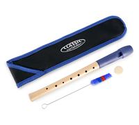 Flute a Bec Bois en Erable Soprano Doigte Allemande Blu avec Graisse Set