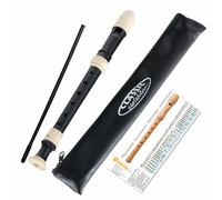 Flute à Bec C-Soprano Baroque en Plastique ABS Idéal pour Enfants Noir