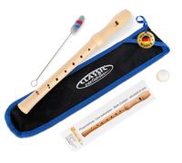 Flute a Bec en Bois Érable Soprano Doigté Baroque avec Bâton Nettoyage et Grisse