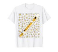 Flûte à Bec Fleurs Flûtiste à Bec Musicien Printemps Été T-Shirt