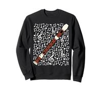 Flûte à Bec Notes de Musique Bois Professeur de Musique Sweatshirt