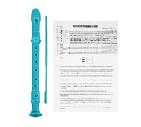 Flûte à Bec Soprano 8 Trous ABS, Instrument Léger pour Enfants et Étudiants - Facile à Apprendre, Durable et Complet pour Débutants en Classe (Cyan)