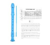 Flûte à Bec Soprano 8 Trous en ABS, Instrument pour Enfants, Élèves et Débutants - Léger, Durable, Comprend Guide de Doigté et Outils de Nettoyage (Bleue)