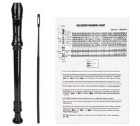 Flûte à Bec Soprano 8 Trous en ABS, Système Allemand avec Tige | Son Clair, Surface Lisse, Guide Utilisateur Anglais, Adaptée aux Élèves Débutants et Adultes Pendant les Cours