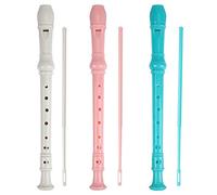 Flûte à bec soprano à flûte à bec 8 trous en ABS de style allemand Flûte triple en Do avec tableau de doigté Instructions (français non garanti) Lot de 3