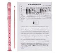 Flûte à bec soprano en plastique avec configuration à 8 trous et disposition de doigté allemande, conçue pour l'intonation et une utilisation éducative (rose)