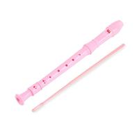 Flûte à bec soprano, flûte à bec soprano en plastique ABS à 8 trous pour débutants avec tige de nettoyage (Rose)