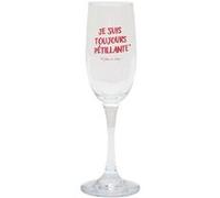 Flute à champagne 15 cl avec message rose esprit Girl Power - - ALTOBUY Blanc
