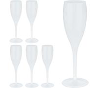Flûte À Champagne En Plastique,Lot De 6,Robuste Et Sans Bpa,Réutilisable,Capacité : 100 Ml,Blanche