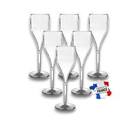 Flute à Champagne INCASSABLE Transparentes 12cl - Lot de 6 - Verre en SMMA (équivalent TRITAN), MADE IN FRANCETransparent