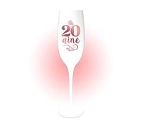 Flûte Anniversaire 20 ans blanche aux reflets cuivrés sobre et élégante.
