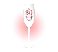 Flûte Anniversaire 30 ans blanche aux reflets cuivrés sobre et élégante.