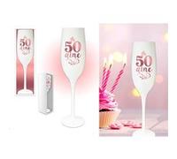 STC Verres en assortiment Flûte Anniversaire 50 ans Reflets cuivrés sobre et élégant