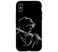 Flûte Boy Line Art Chamber Music Coque pour iPhone X/XS