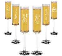 Flute Champagne Personnalisé,à Champagne Pour la Mariée et le Marié,N'importe Quel Nom Peut être Gravé et Donné Aux Mariages/Couples/Amis/Noël/Action de grâces/Fête des mama/Fête des papa (Stil C)