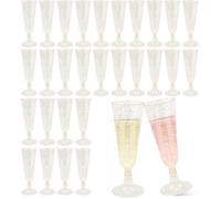 Flute Champagne Plastique Reutilisable-30 Transparent 150ml Mariage Anniversaire Camping Fete Accessoire Reception Balaena BV