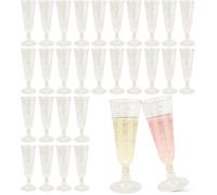 Flute Champagne Plastique Reutilisable-30 Transparent 150ml Mariage Anniversaire Camping Fete Accessoire Reception Aucunely