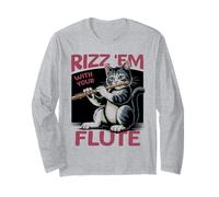 Flûte Chat Classique Musique Joueur Chaton Flûtiste Flûtiste Manche Longue