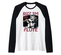 Flûte Chat Classique Musique Joueur Chaton Flûtiste Flûtiste Manche Raglan